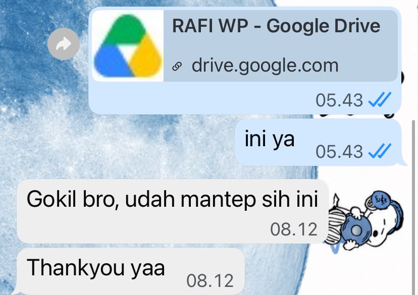Original WhatsApp message saying the edit is great